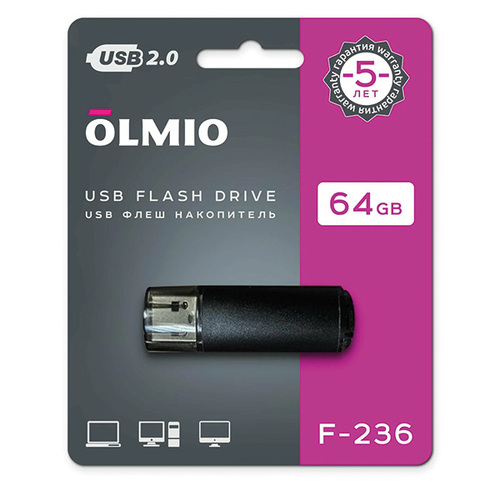 USB накопитель Olmio F-236 (64Gb) USB2.0 фото 