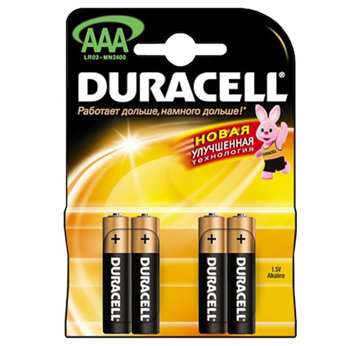 Батарея Duracell LR03 AAA (блистер 4шт.) фото 