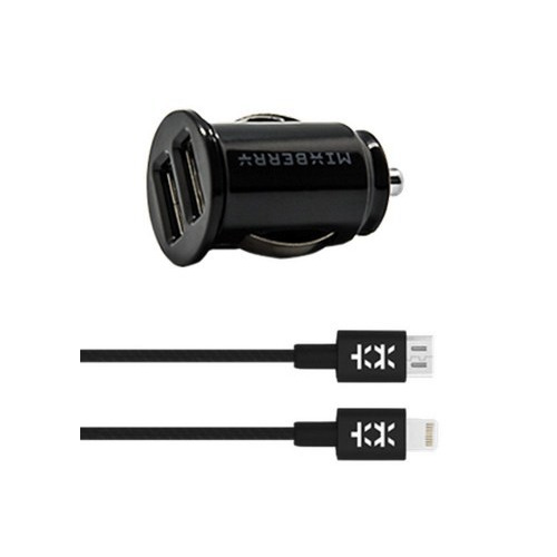 АЗУ Mixberry 2 USB 3A MCC UL230 + кабель Apple Lighting MFI + microUSB Black фото 